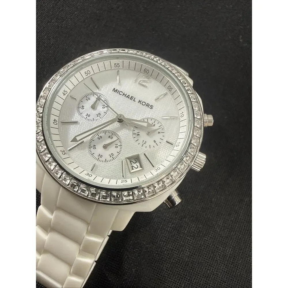 WOMENS MICHAEL KORS RUNWAY MK-5079 MOP DIAL NEW BATTERY 5.5-5.75” BAND (B29)